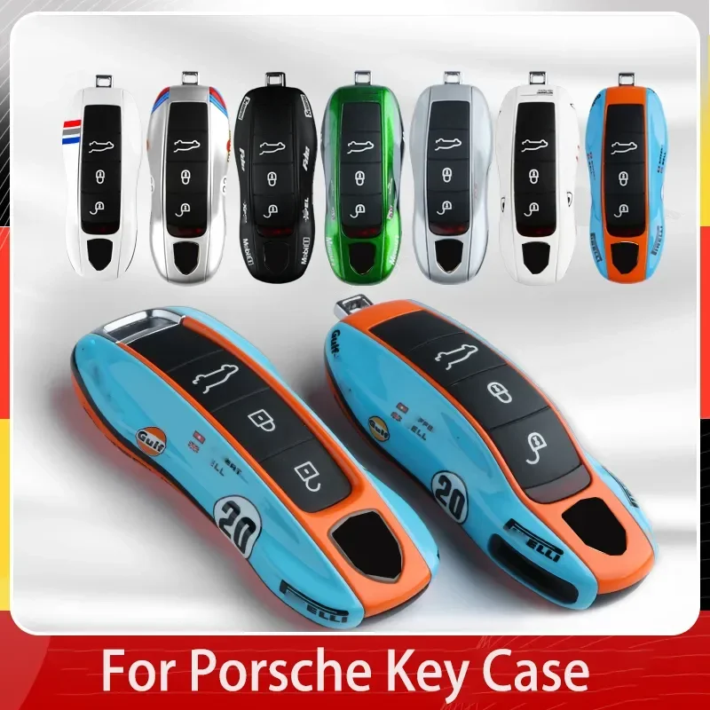 Pintura múltiple para Porsche Cayenne 718 MACAN Panamera 911 Macan Boxster Cayman Remote Car Key Case, reemplaza los accesorios de la cubierta