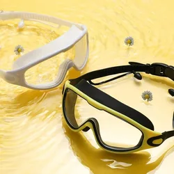 Schwimm brille Silikon Schwimm brille großer Rahmen mit Ohr stöpseln Männer Frauen profession elle HD Anti-Fog Brillen Schwimm zubehör