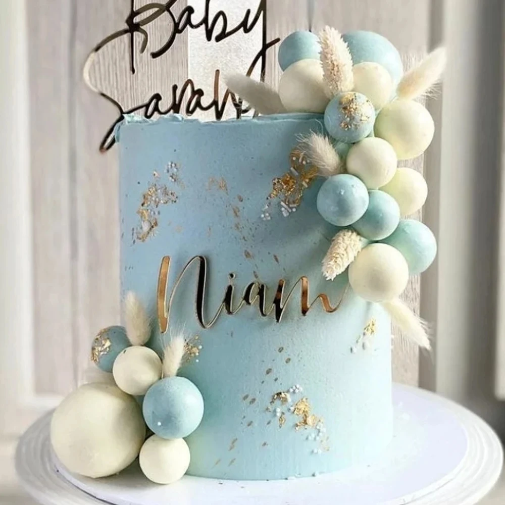 26 letras mayúsculas para decoración de pasteles, acrílico dorado, bricolaje, nombre personalizado, decoración de pasteles para boda, fiesta de