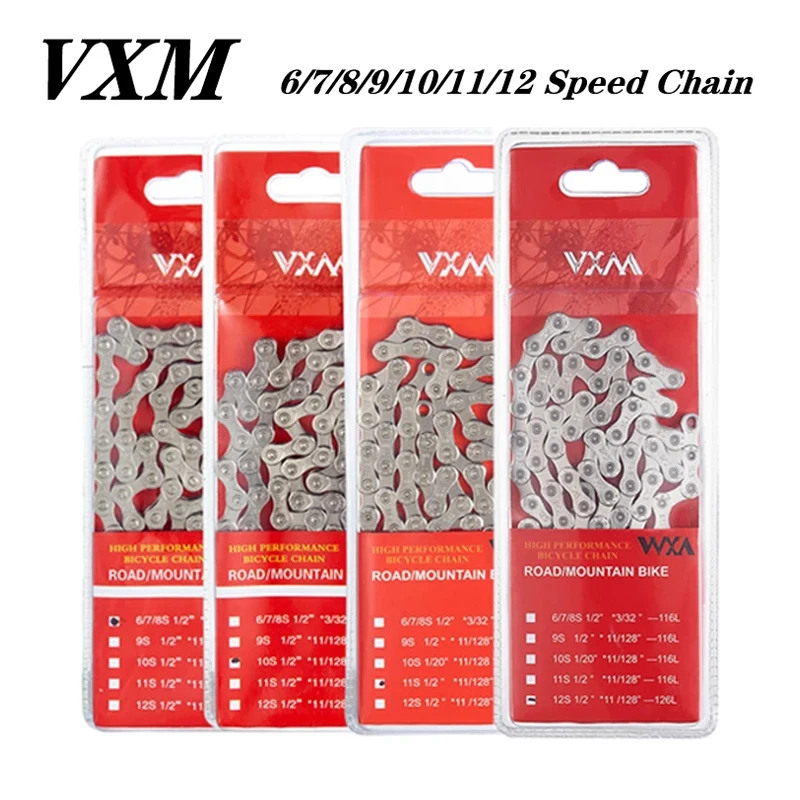 

Велосипедная цепь VXM, 6/7/8/9/10/11/12 скоростей