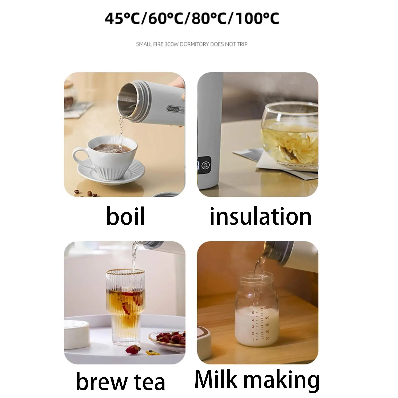 Car Electric Kettle for Camping Truck Leakproof Small Hot Water Heater