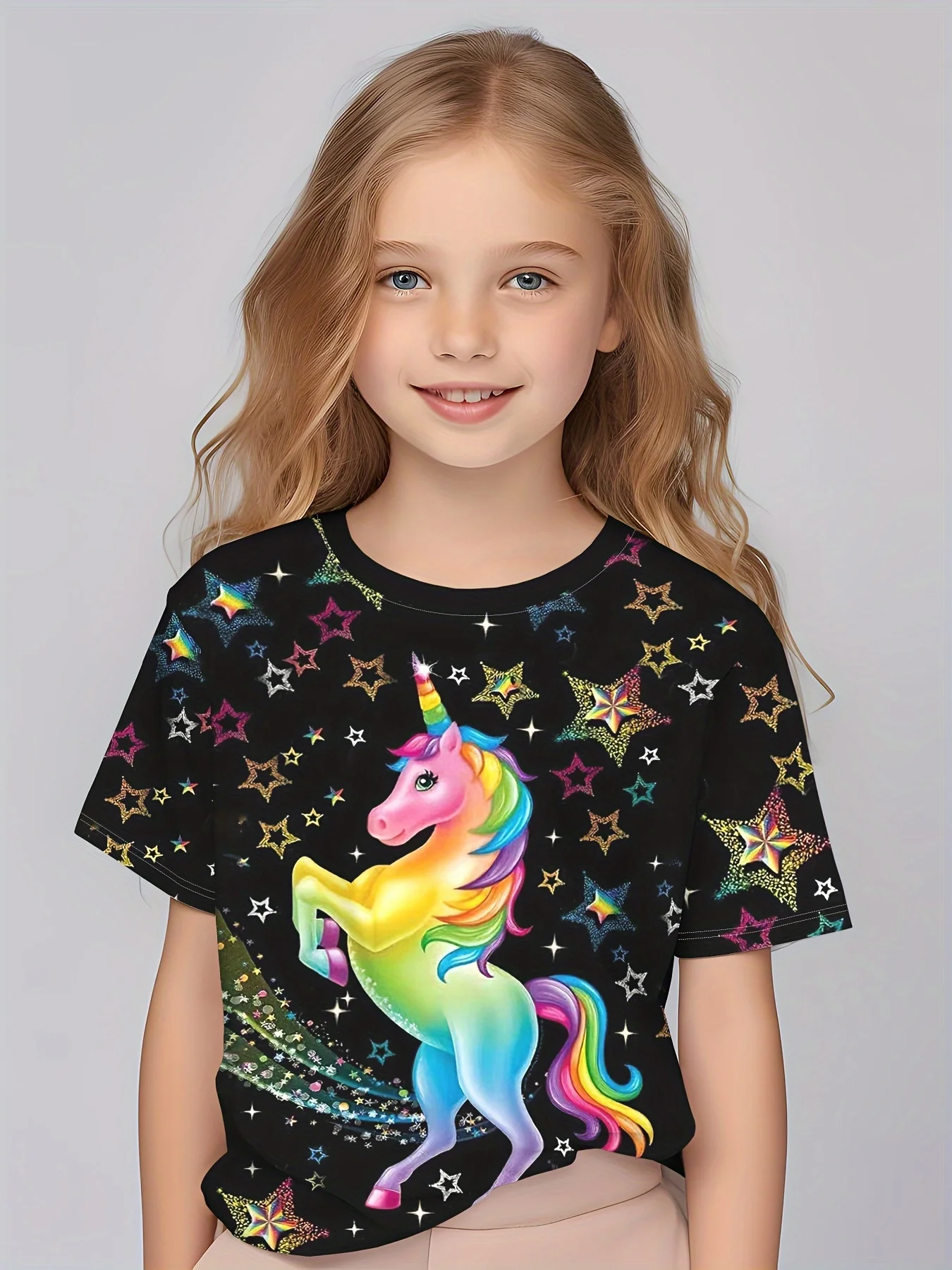 Summer Casual 3D Fairy Print Girl Top Men T Shirt Women Tee Boys Top Children Parent Child Quick Dry Short Sleeves Kids Tshirt
