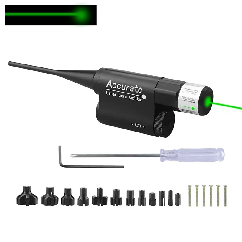 Rot-Grün-Laser-Boresighter mit 12 Adaptern für taktische Jagd – Kalibrierlaser für.17,.177,.22LR – Detail 3