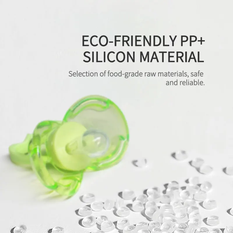 1pc Baby Pacifier With Automatically Close Dust Cover When Dropped Day Nighttime Round Flat Silicone Nipple Pp Handle Lid