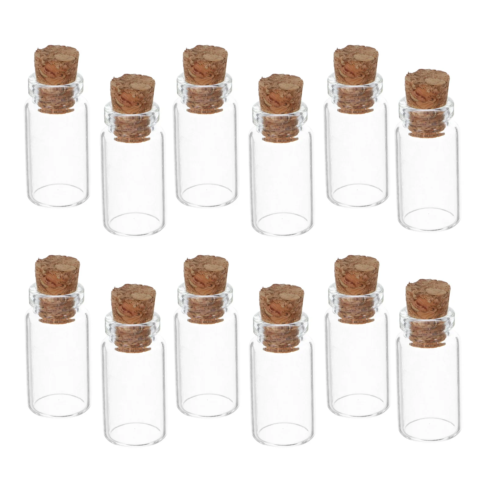 

12Pcs Mini Glass Vials with Wooden Cork Stoppers Transparent Wishing Bottles Tiny Jars for Decoration Glass Vials with Corks