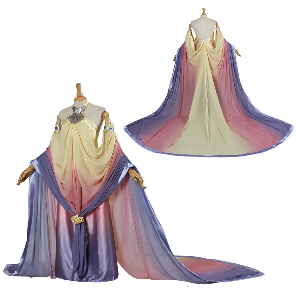 Padme Cosplay Amidala Costume Off-Shoulder Elegant Sexy  Dresses Halloween Party Ball Gown