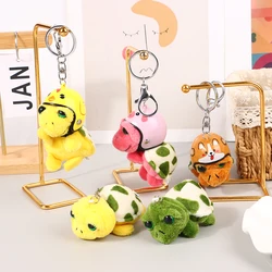 1PCS Kawaii Helmet Sea Turtle Keychain Cute Animal Plush Toy Individualization Charm Bag Pendant Gift