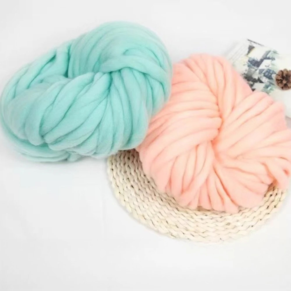 100g Ins Ultra Thick Icelandic Thread Hand Woven Blanket Coarse Wool Strip DIY Knitting Felt Hand Woven Pet Nest Coarse Yarn