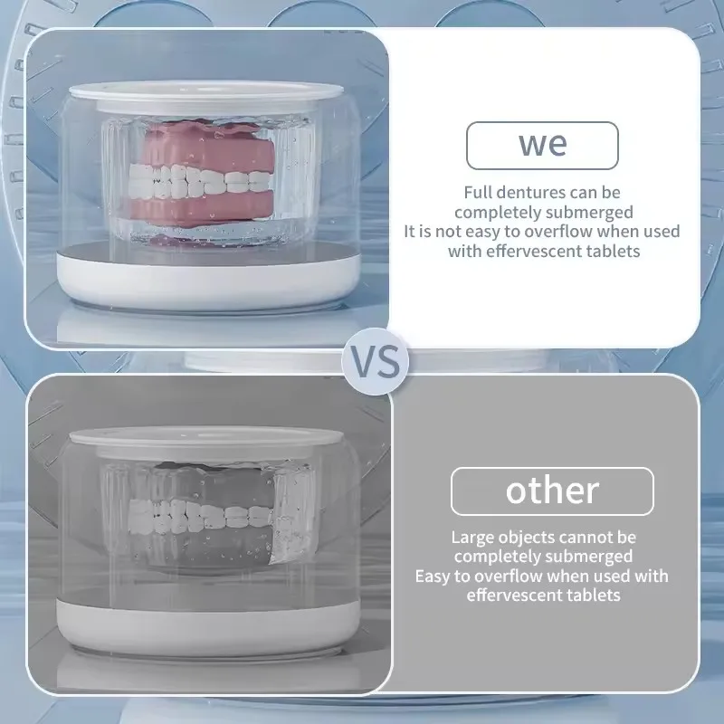 50KHZ Ultrasonic Braces Cleaning Machine USB rechargeable Multi-function Invisible Retainer Denture Machine Jewelry High Frequen