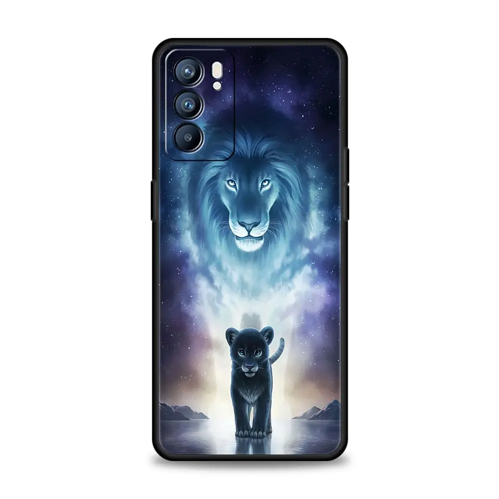 Wolf Tiger Animal Case For OPPO A16 A15 A54 A53 A52 A9 2020 A74 A76 A95 A12 Reno7 SE Reno6 Z Find X5 Pro Plus 5G Phone Cover