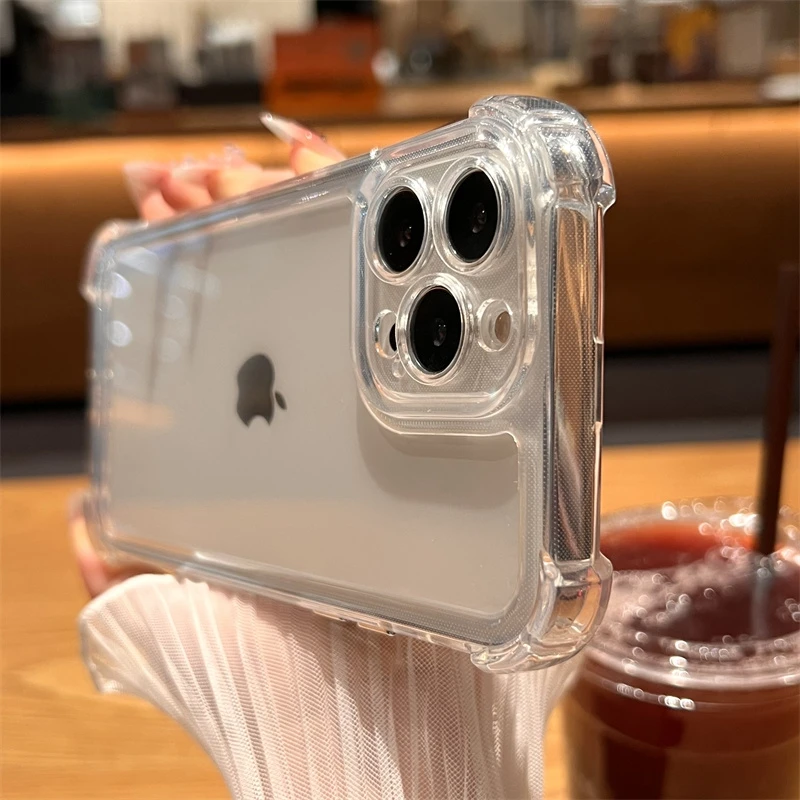 Luxuriöse, stoßfeste, transparente Hülle für iPhone 17, 16, 15, 14, 13, 12, 11, Pro Max, 16E, 7, 8 Plus, Stoßstangenhüllen – Detail 1