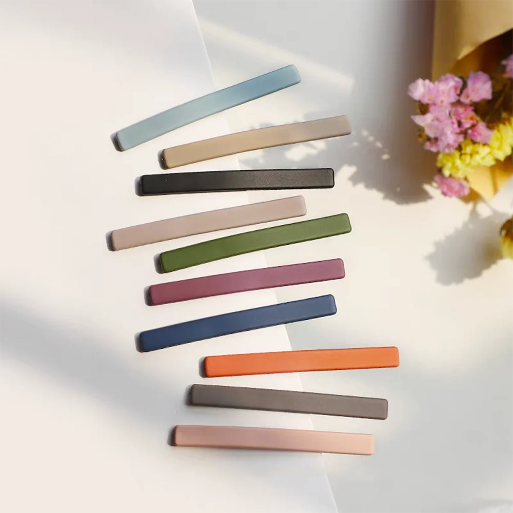 6PC Koreanische Einfache Stil Solide Khaki Rosa Farbe Matte Haarnadel Hairgrip für Mädchen Frauen Süß Haar Seite Clips Zubehör – Detail 5