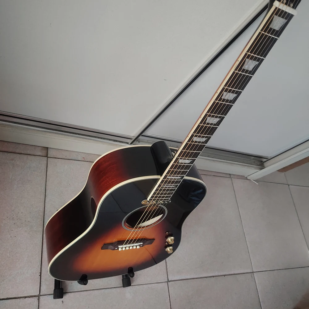 تحتوي العلامات التجارية عالية الجودة على جرد القيثارات الصوتية J160E الشعبية وألواح خشب التنوب و301EQ وجوز عظم البقر والتسليم السريع #5