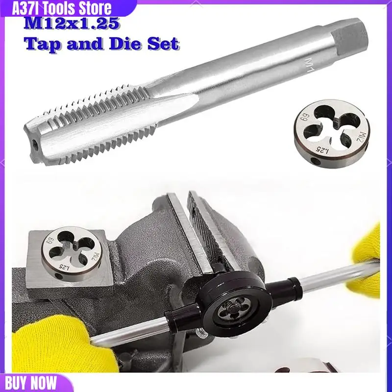 

M12 X 1.25Mm Metric Tap And Die Set Threading Tool Kit Thread Tap And Round Thread Die-[A37I]