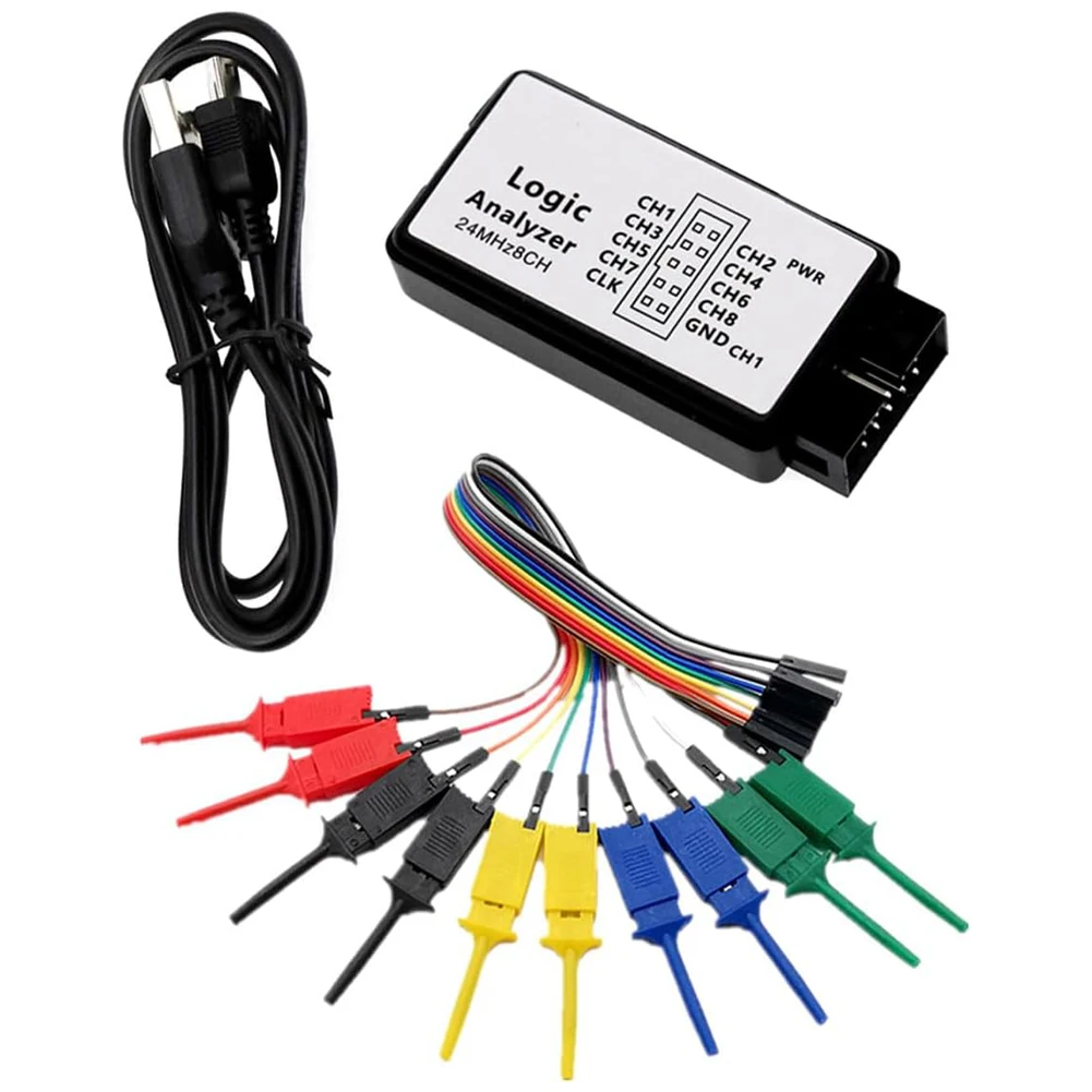 

1 шт. USB логический анализатор ABS 120*50*10 мм с цветными проводами 0-5 В для ARM FPGA инструмент для отладки 24 м образцы 8 каналов электрические аксессуары