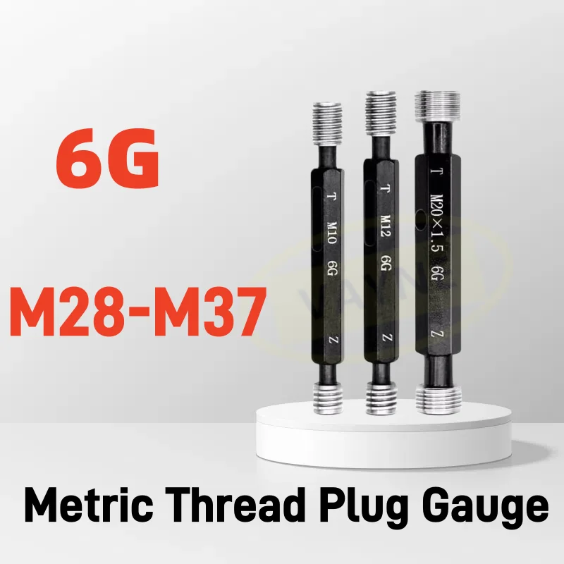 6G M28-M37 Steel Thread Gauge Metric Standard Fine Teeth Thread Plug Gauge High Quality wholesale M28M29-M37 Measure Tool 1PCS