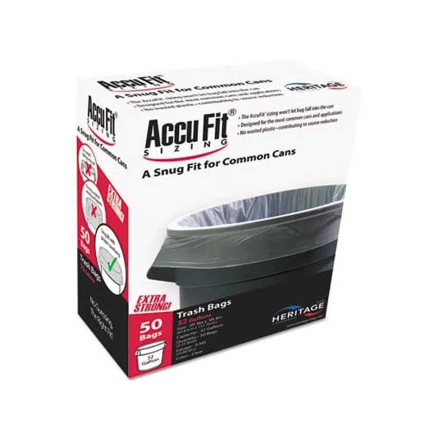 

Clear Linear Low Density Can Liners for Trash and Waste Management with 32 Gallon Capacity 0.9 Mil Thickness Dimensions 33 x 44