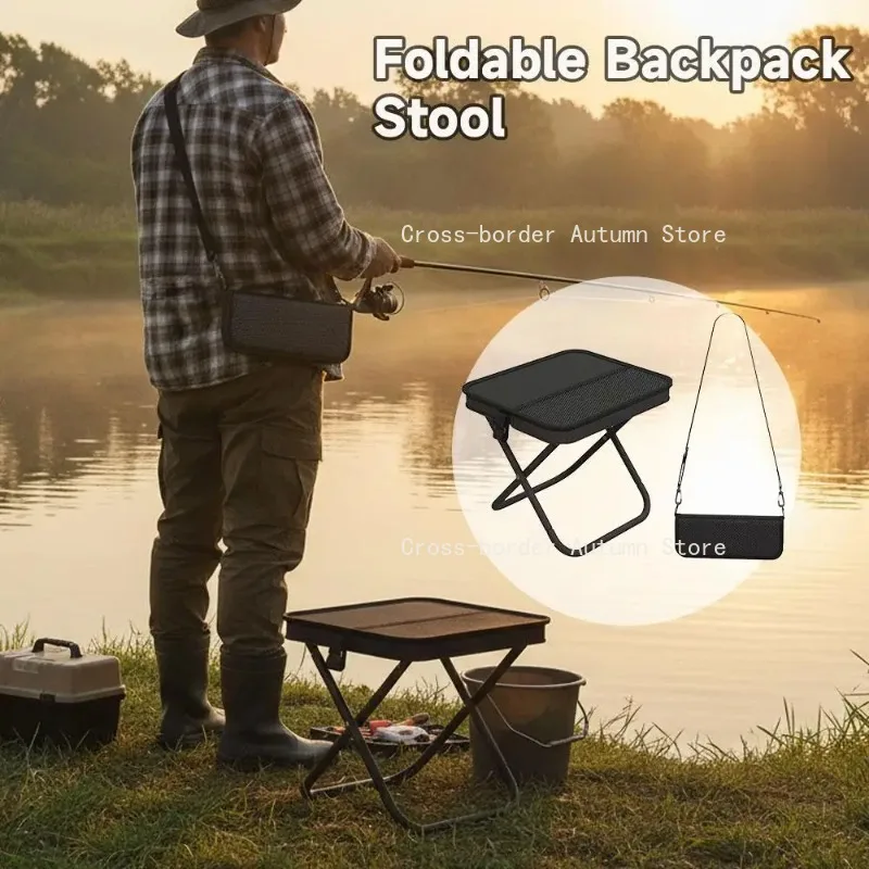 Folding Stool Portable Shoulder Bag Small Mazar  Ultra Light Folding Chair Camping Hiking Fishing Tools for Rest