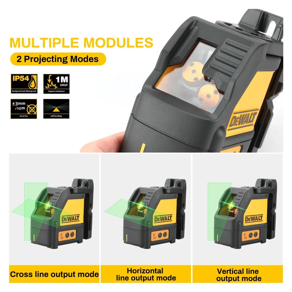 2025DEWALT DW088CG LaserLevel With Case30m Self-Leveling Cross Line Green Cross Line Lase Horizontal Vertical Laser Level 2-Line