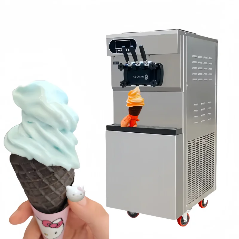 25-28L/H الصين التجارية لينة تخدم ثلاثة نكهات آلة صنع الآيس كريم آيس كريم ناعم القوام آلة السعر