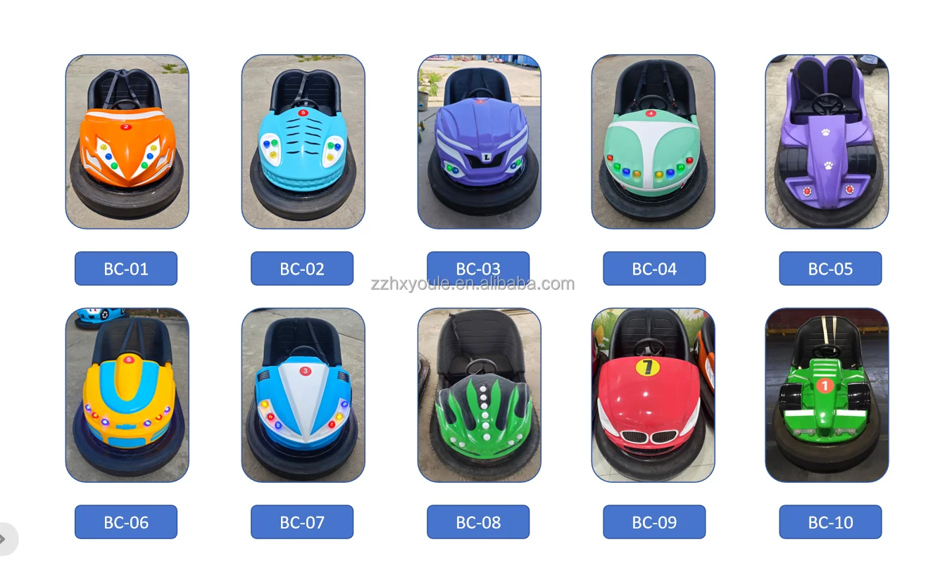 Children's Electric Bumper Car Fiberglass & Plastic Construction Indoor/Outdoor Use 2-Person Capacity 100-500kg Load