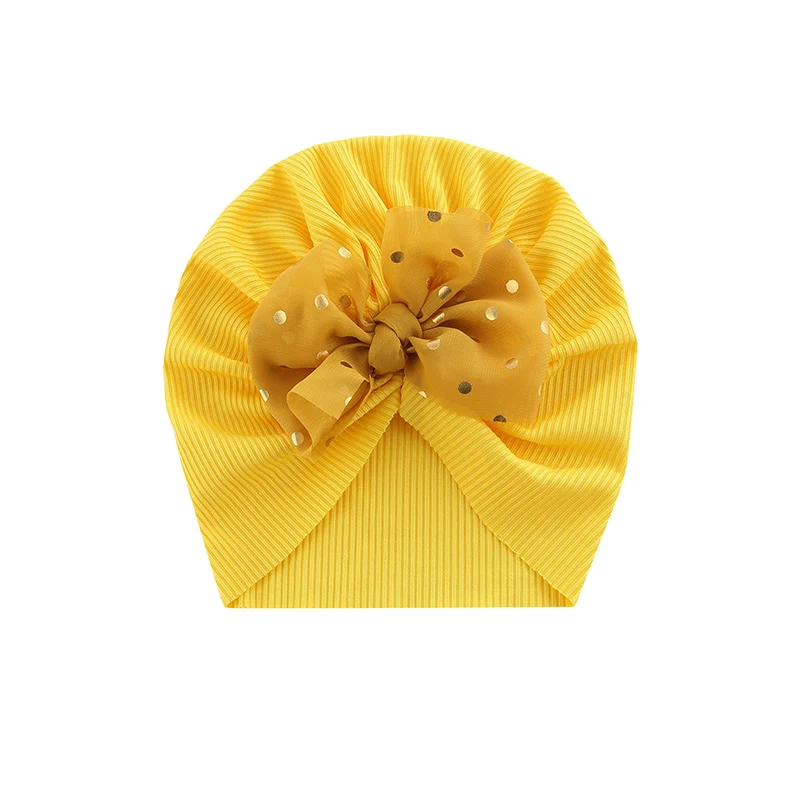 Cute Shiny Bowknot Hat Baby Hat Solid Color Baby Girls Boys Hat Turban Soft Newborn Cap Beanies Head Wraps baby Accessories