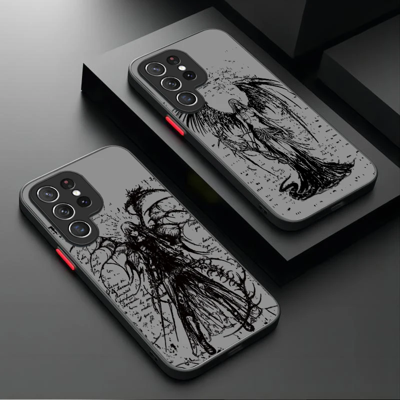 فاسق الأسود الملاك شيطان كول قضية الهاتف لسامسونج غالاكسي S25 S23 S24 الترا S22 S21 زائد FE A56 A36 A26 A16 A06 A15 5G غطاء #1