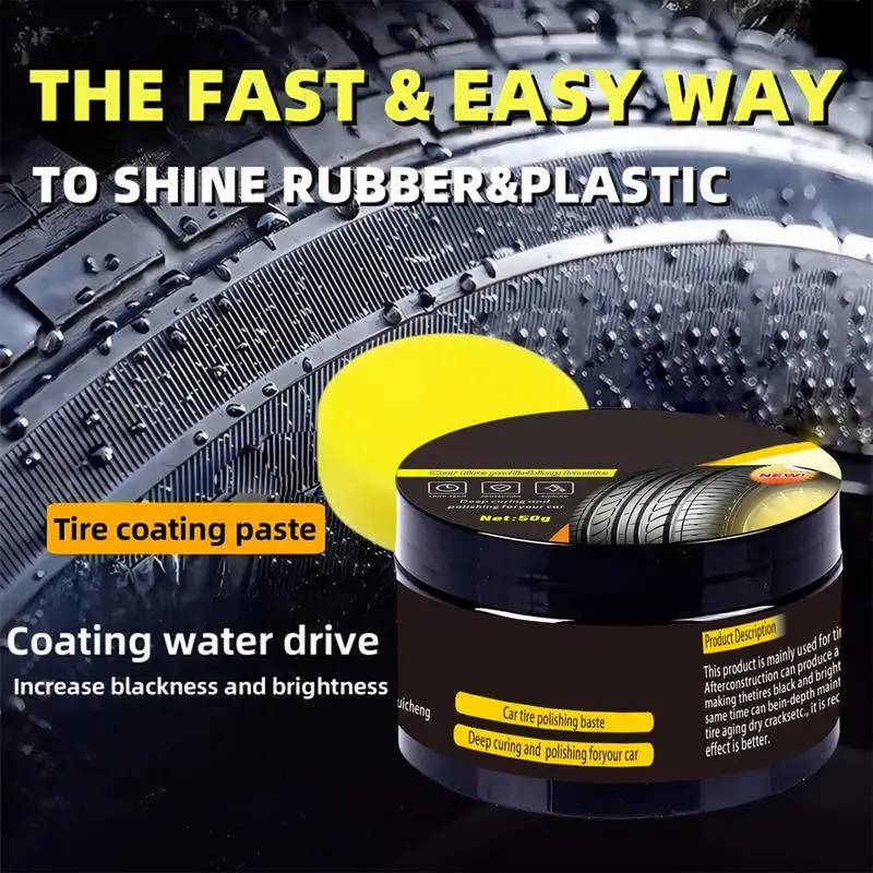 

Wosk для колес, многофункциональный очиститель шин с губкой, паста для обслуживания колес, крем для восстановления покрытия для морского мотоцикла RV