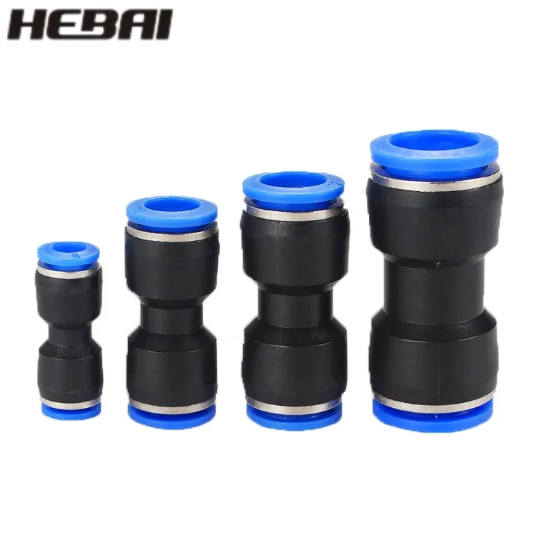 HEBAI Pneumatic Fitting Pipe Air Connector Tube Quick Release Fittings Water Push In Hose Plastic 4/6/8/10/12/14mm PU Connectors