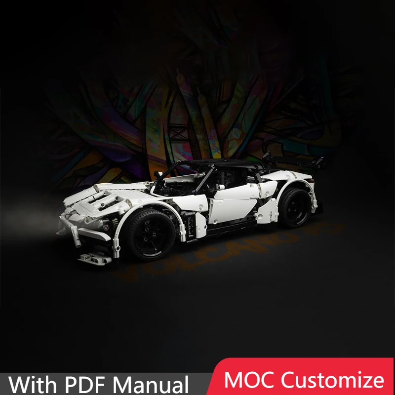 1699 PCS Moc Customize Technical Racing Super Cool Volcano Sports Car Model Building Blocks DIY Combination Toys Kids Adult Gift