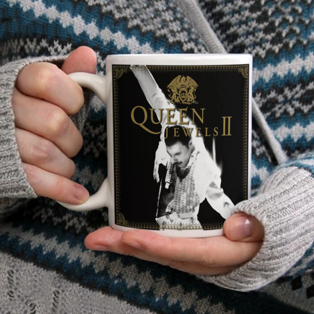 Queen Band Music 11oz Afternoon Tea Mug Multifunctional Ceramic Coffee Mug Porcelain Coffee Cup Drinking Cup