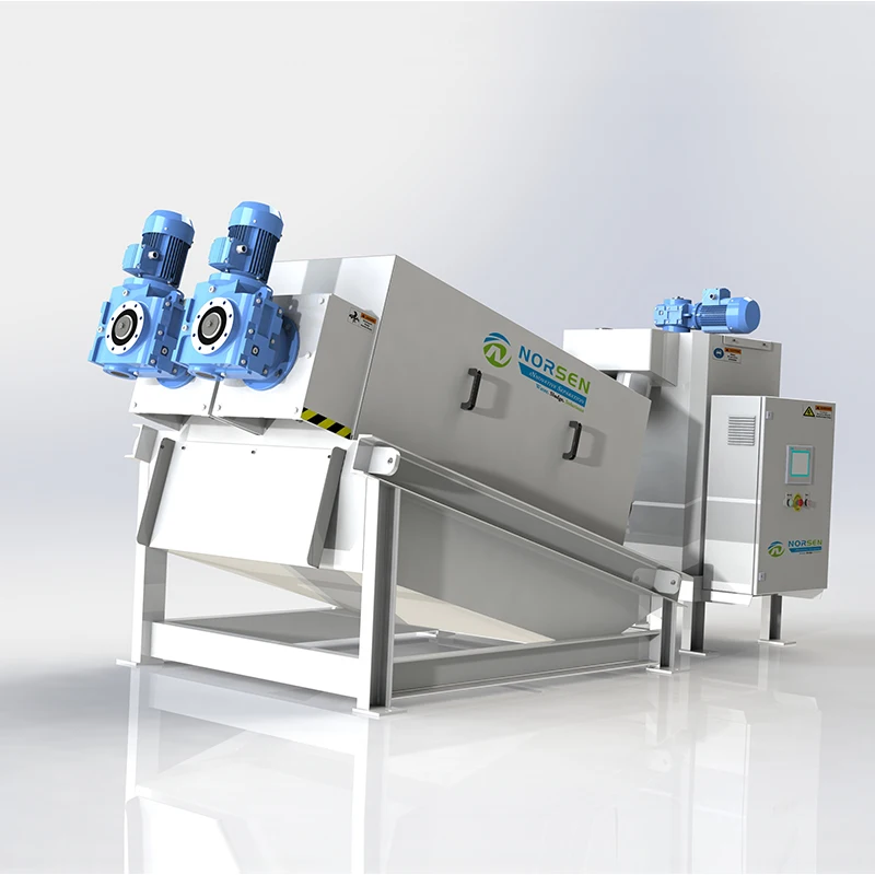 New type Northam spiral thickener sludge dewatering multi-disc screw press sludge treatment