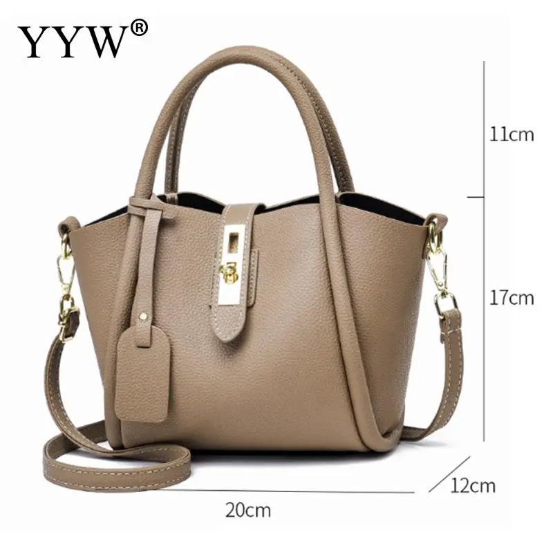 Lychee Pattern PU Leather Tote Handbags Concise Women Large Capacity Top Handle Bags Designer Crossbody Shoulder Messenger Purse