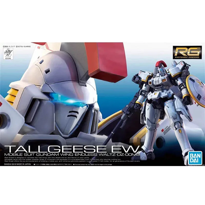 Bandai Genuine TALLGEESE EW RG 1/144 Anime Action Figure Robot Periphery Collectible Assembly Model Toys Ornament Gift Children