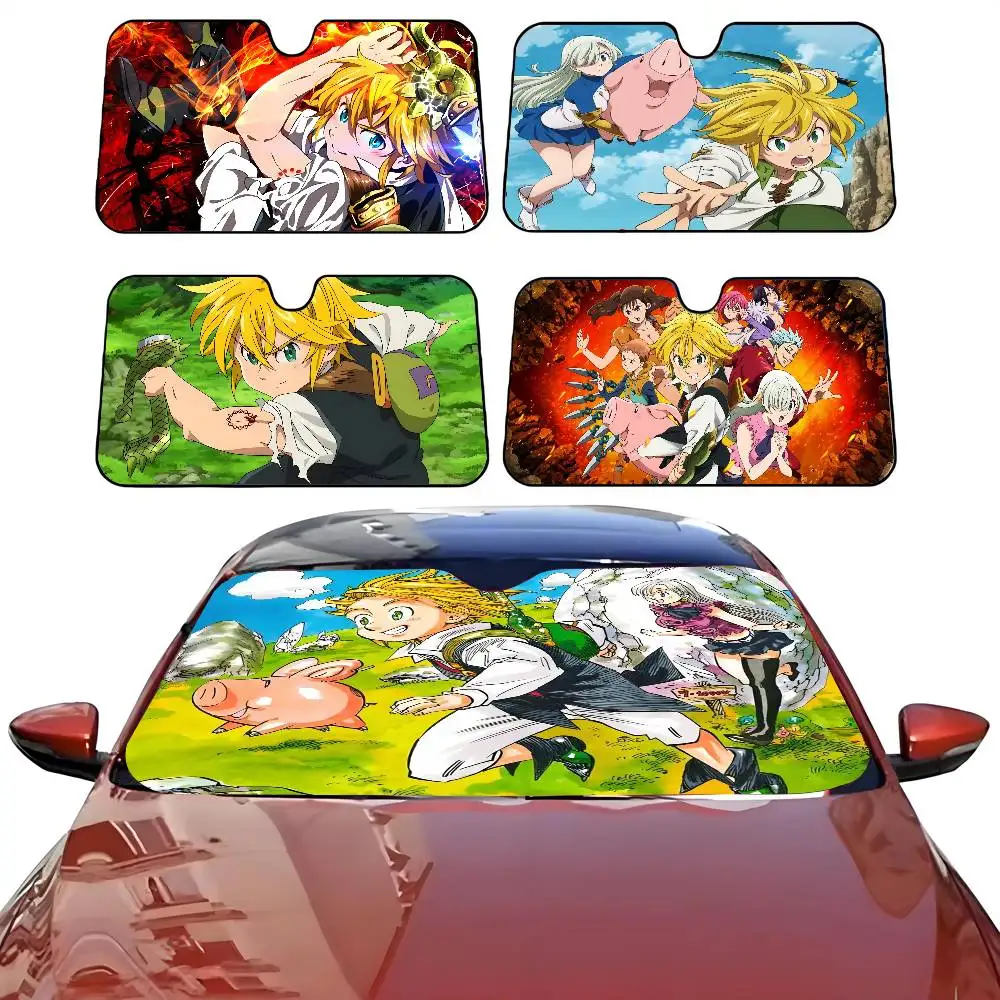 T-The Seven Deadly S-Sins Pára-sol para carro Pára-brisa de carro Pára-sol Proteção UV e refrigerador interno