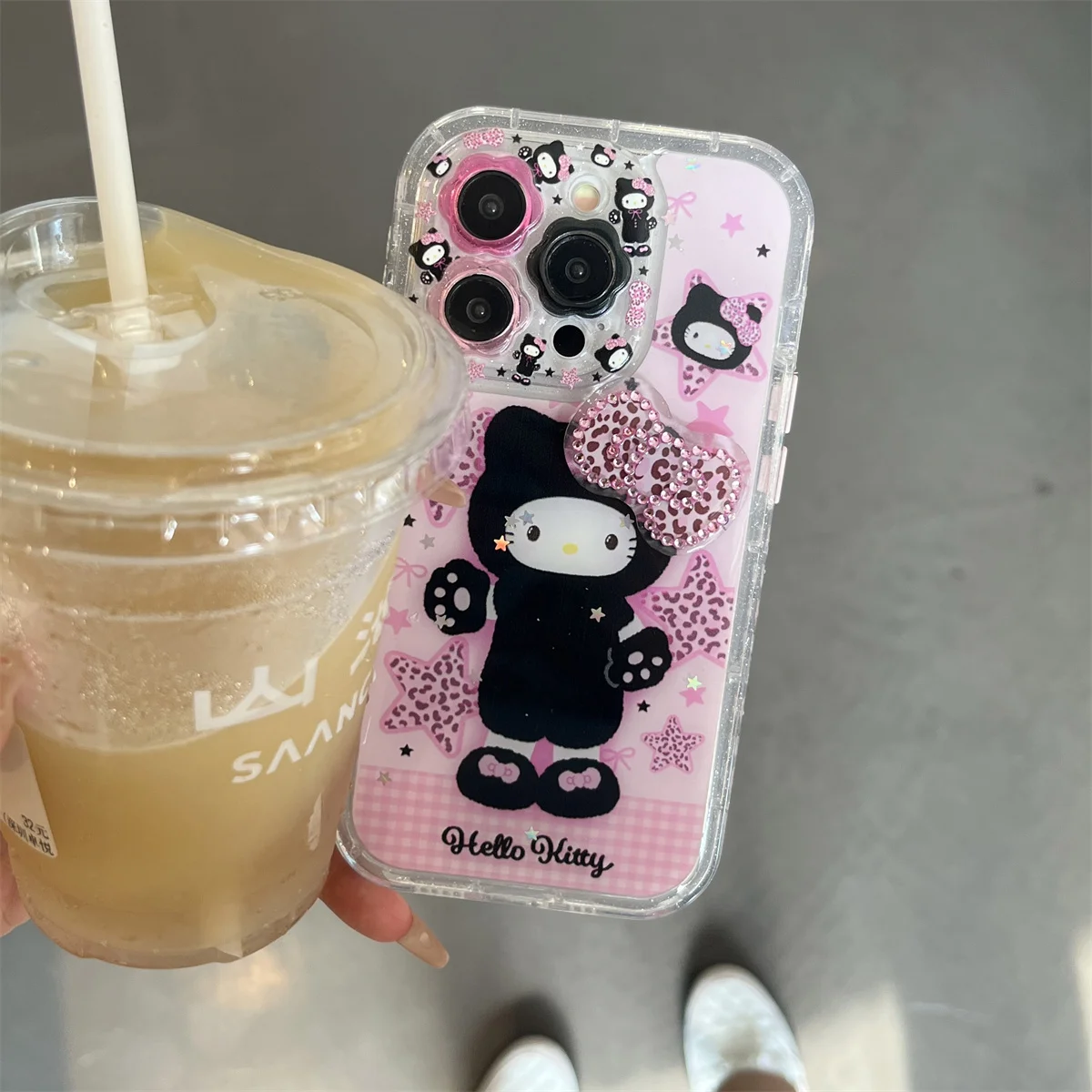 بسيطة أزهار لطيفة كيتي القط قضية الهاتف آيفون 16 برو 15 13 14 برو ماكس غطاء سيليكون للصدمات الحدود مع سلسلة