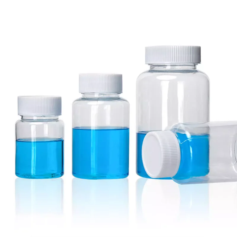 

10PCS Transparent pet bottle separate bottle plastic bottle with cap sample bottle small medicine bottle15ml 30ml 50ml100ml250ml
