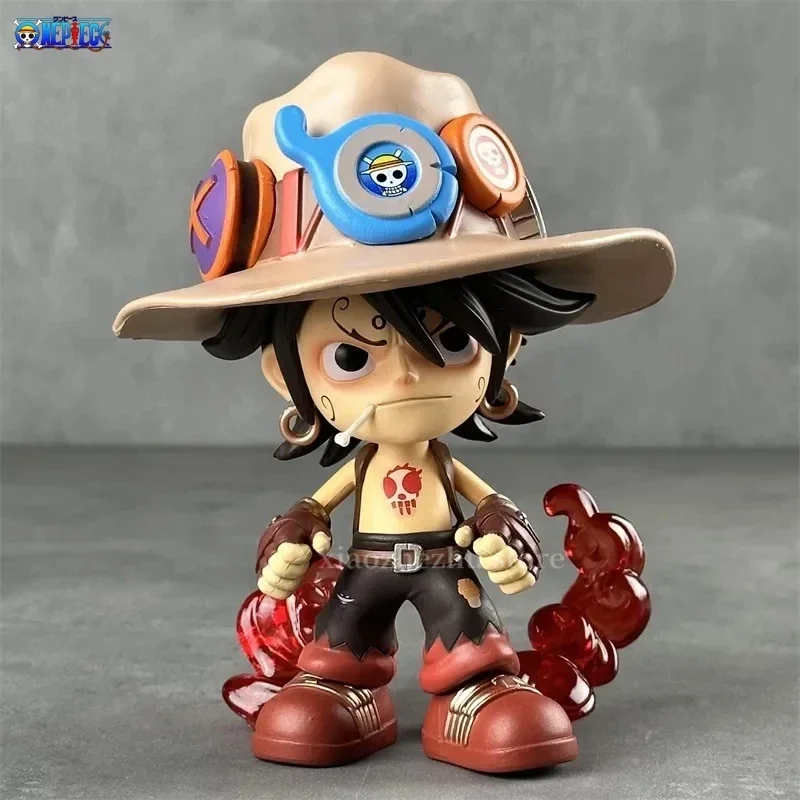 Figuras de Anime de One Piece, modelo de colección de adornos, juguetes decorativos, regalos, Ace Gk, Ultrablue, Portcas, Cowboys, 15cm