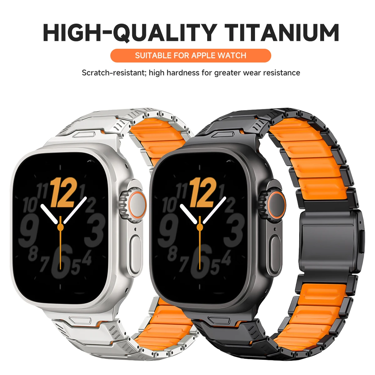 Magnetic Titanium Rubber Strap for Apple Watch 49 46 45 44 42mm Buckle Band for Iwatch 11 10 9 8 7 Ultra 3 Wear All Day Bracelet