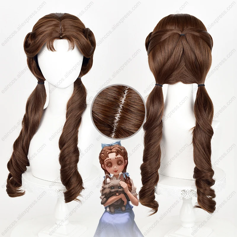 IDV Little Girl Dorothy Cosplay Wig 70cm Long Brown Wigs Heat Resistant Synthetic Hair