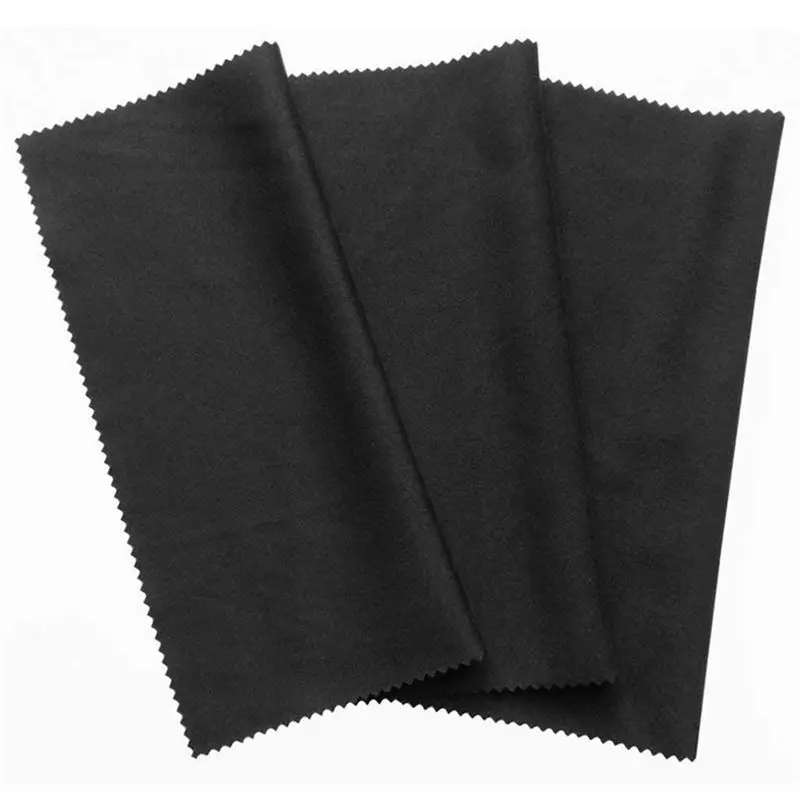 Delicate Texture-15X Microfiber Cleaning Cloth 20X19cm, Black Cleaning Cloths, Touchscreen, Smartphone Display, Glasses, Laptop