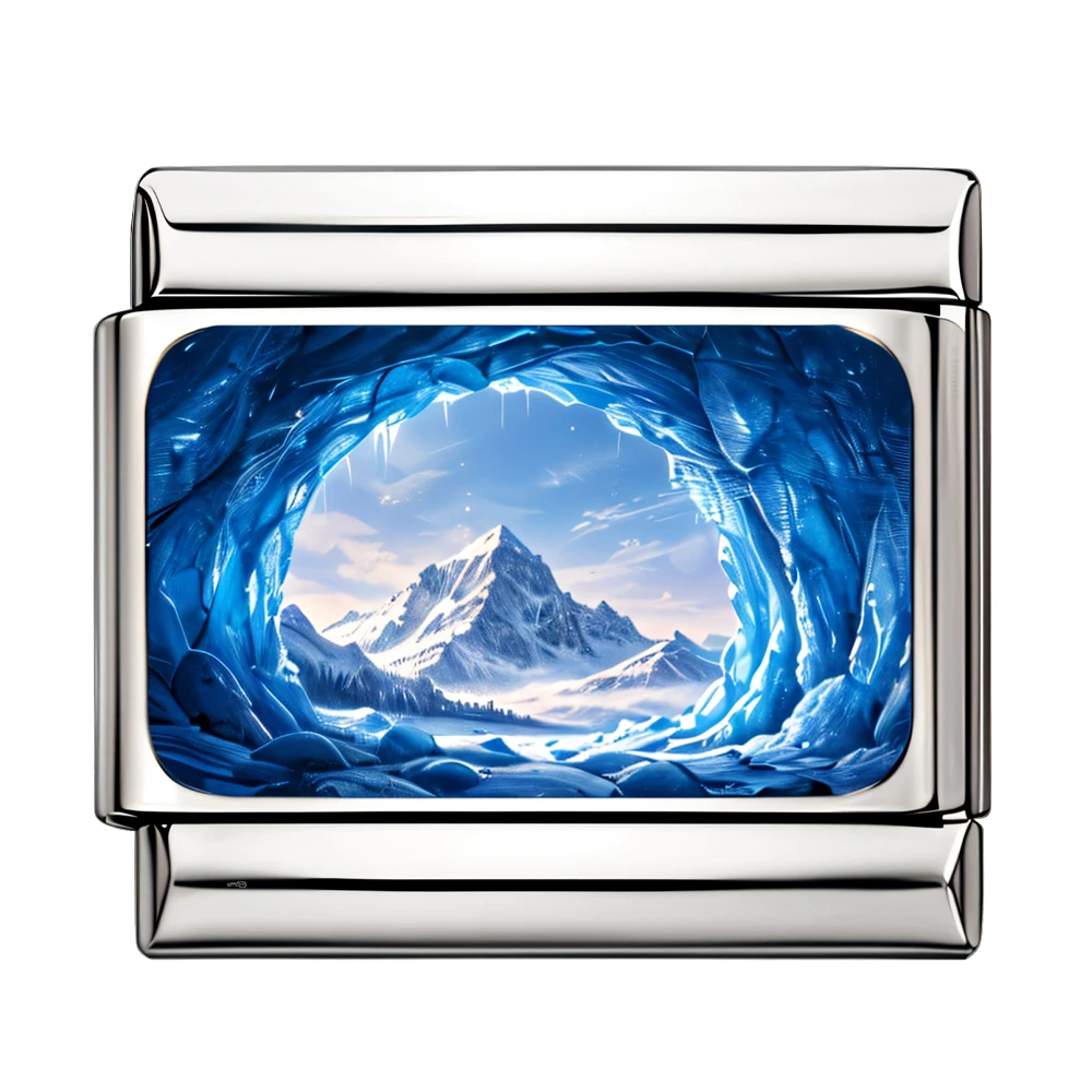Northern Lights Print Mountain Landscape Italian Charm Links Fit 9mm Stainless Steel Bracelet Women Jewelry DIY Making