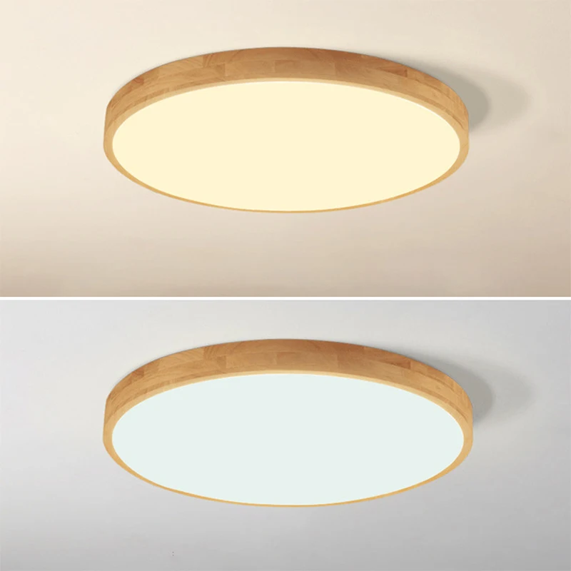 الشمال LED ضوء السقف 23/30/40 سنتيمتر خشبية مصباح دائري غرفة نوم غرفة المعيشة المطبخ غرفة الدراسة الممر داخلي Led الإضاءة بريق #4