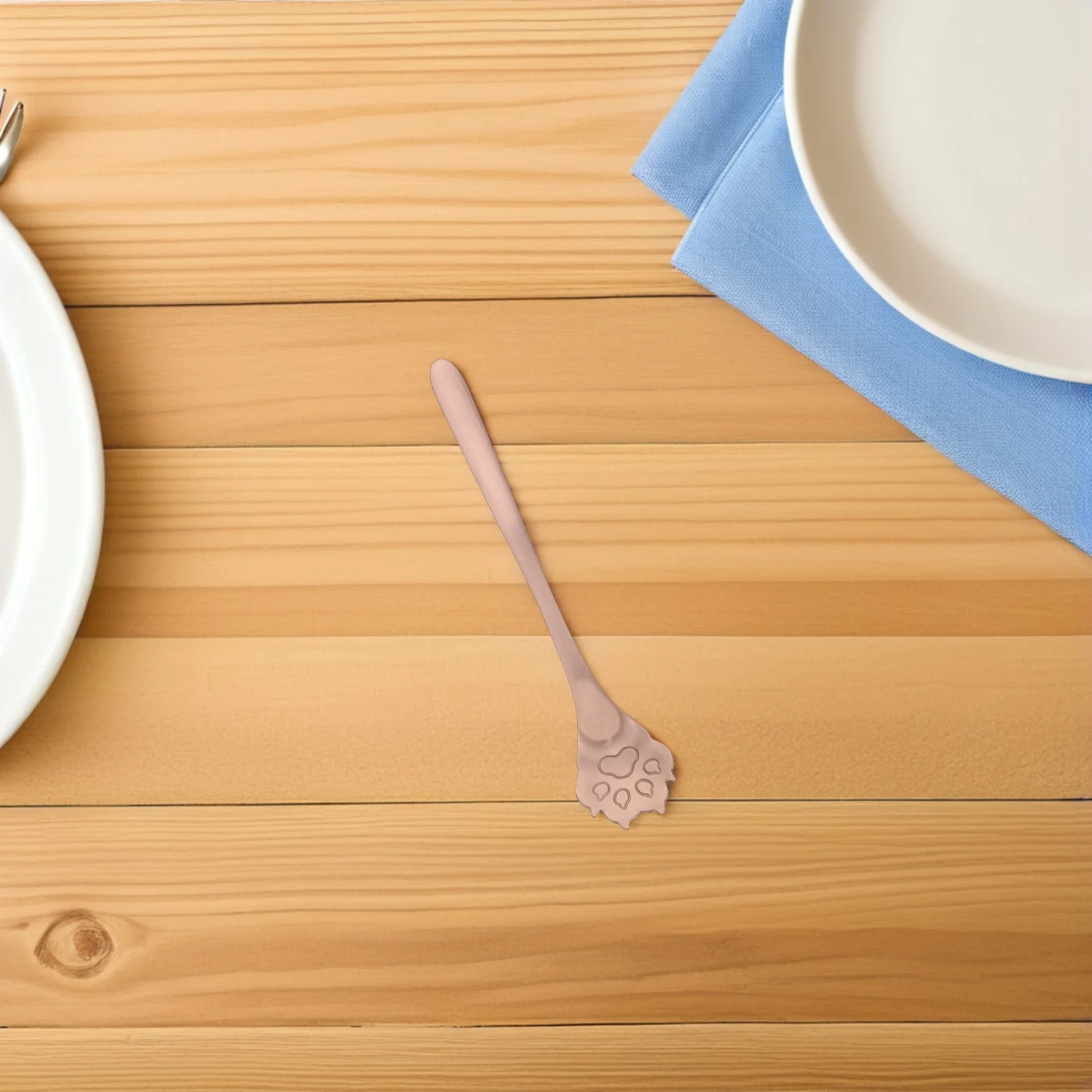 

5pcs Stainless Steel Dessert Tea Ice Cream Paw Design Silverware Coffee Espresso Spoon Spoon Cute Pet Lover Gift