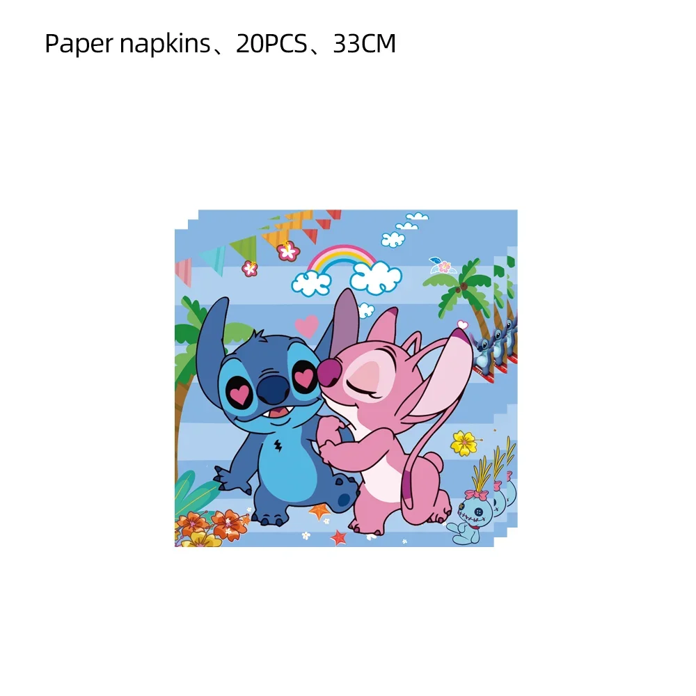 Disney Blue Stitch Thema Stich Engel Party Einweg Party Geschirr Baby Dusche Papp teller Serviette Geburtstags feier Dekoration