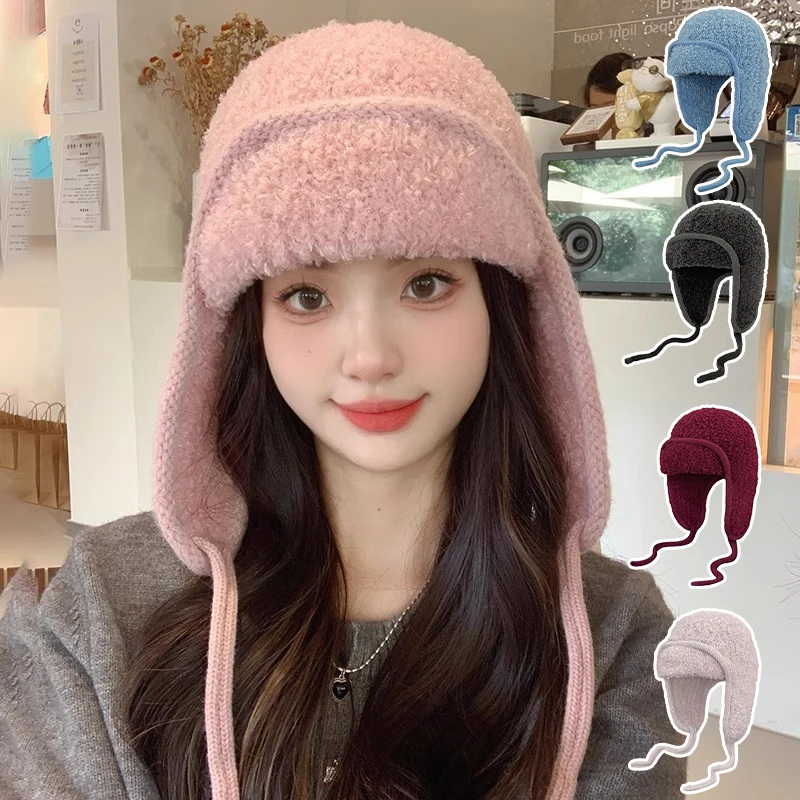 Autumn And Winter Fashionable Ear Protection Warm Lei Feng Hat Ladies All-match Knitted Wool Hat