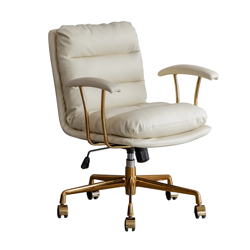 

Real cowhide modern home lift computer chair comfortable soft bag backrest chair light luxury desk chair