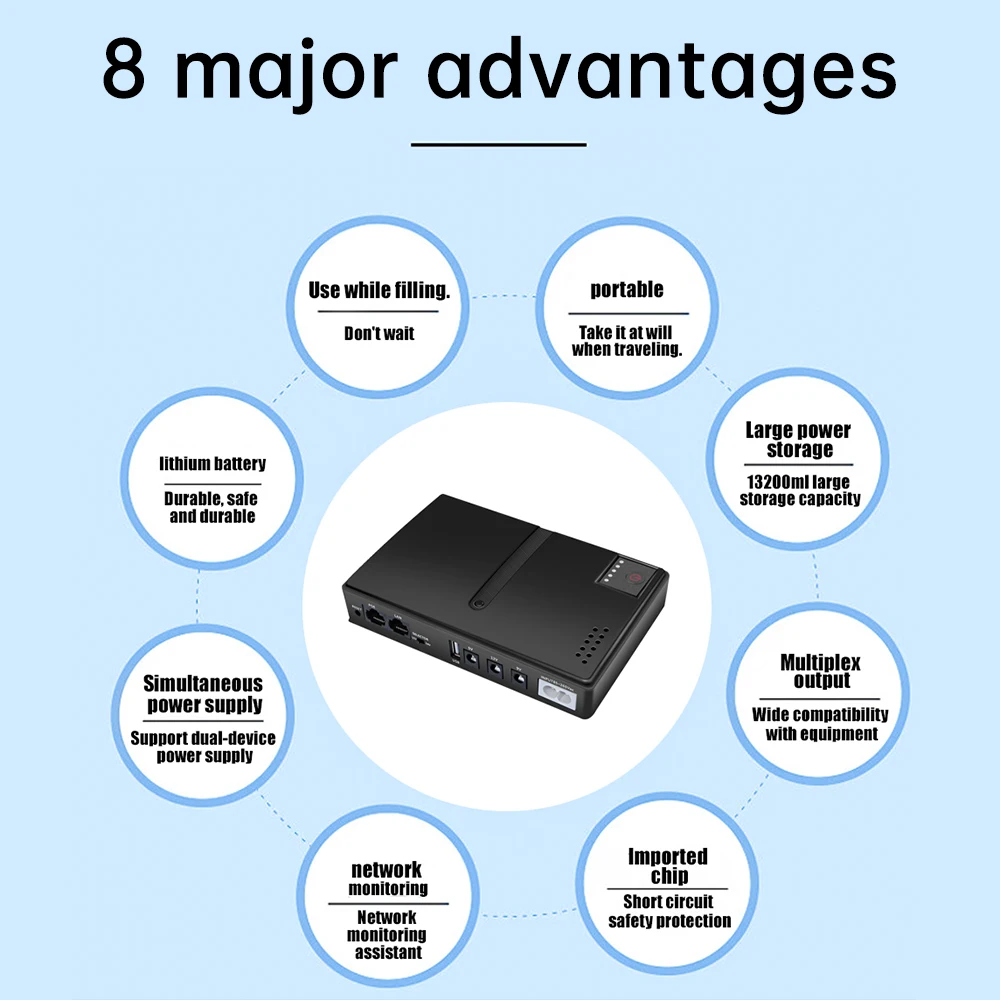 미니 DC 무정전 전원 공급 장치, UPS 배터리 백업, 9V 12V USB 라우터, 광학 모뎀 공급, POE 모바일 보조배터리, 1036P, 30W