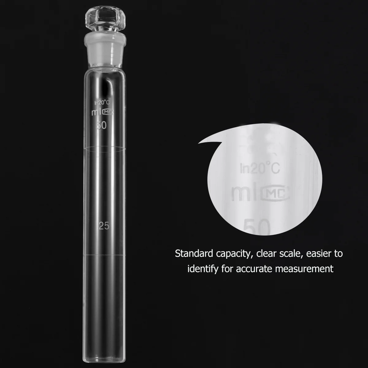 50ml Glass Colorimetric Cylinder Eco-Friendly Durable Accurate Measurement for Laboratory Experiment Tools Color Comparison Tube