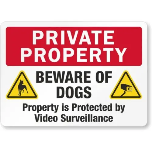 Beware Of Dog Warning Aluminum Weatherproof  tin sign